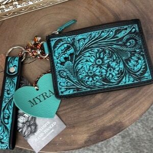 Myra Bag Pride of Prickly Pears Credit Card Holder in Turquoise